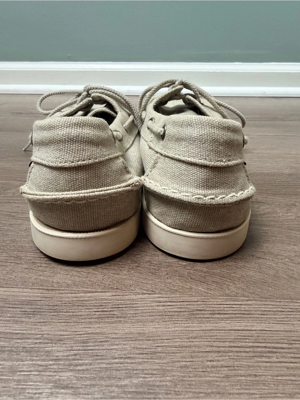 Sebago Portland Zen Canvas Docksides Boat Shoes Men's Size 11 Beige | Like New